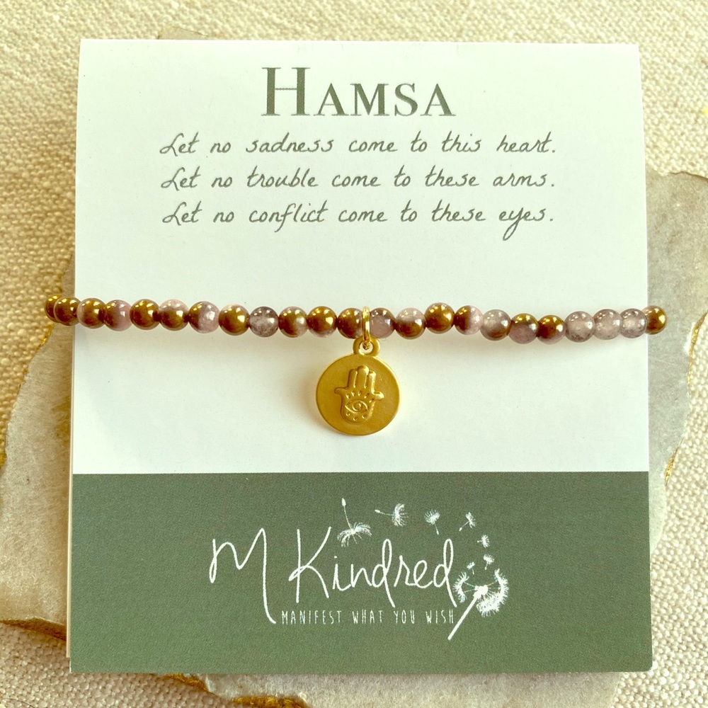 Gold plated hams a beaded bracelet